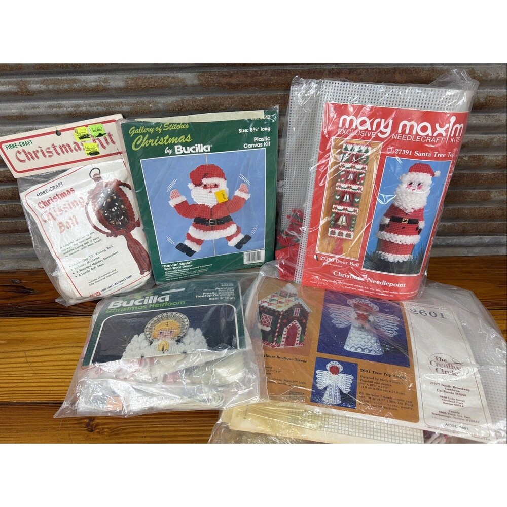 Bucilla Etc plastic canvas Kits Lot Of 5 Christmas Winter Mary Maxim New